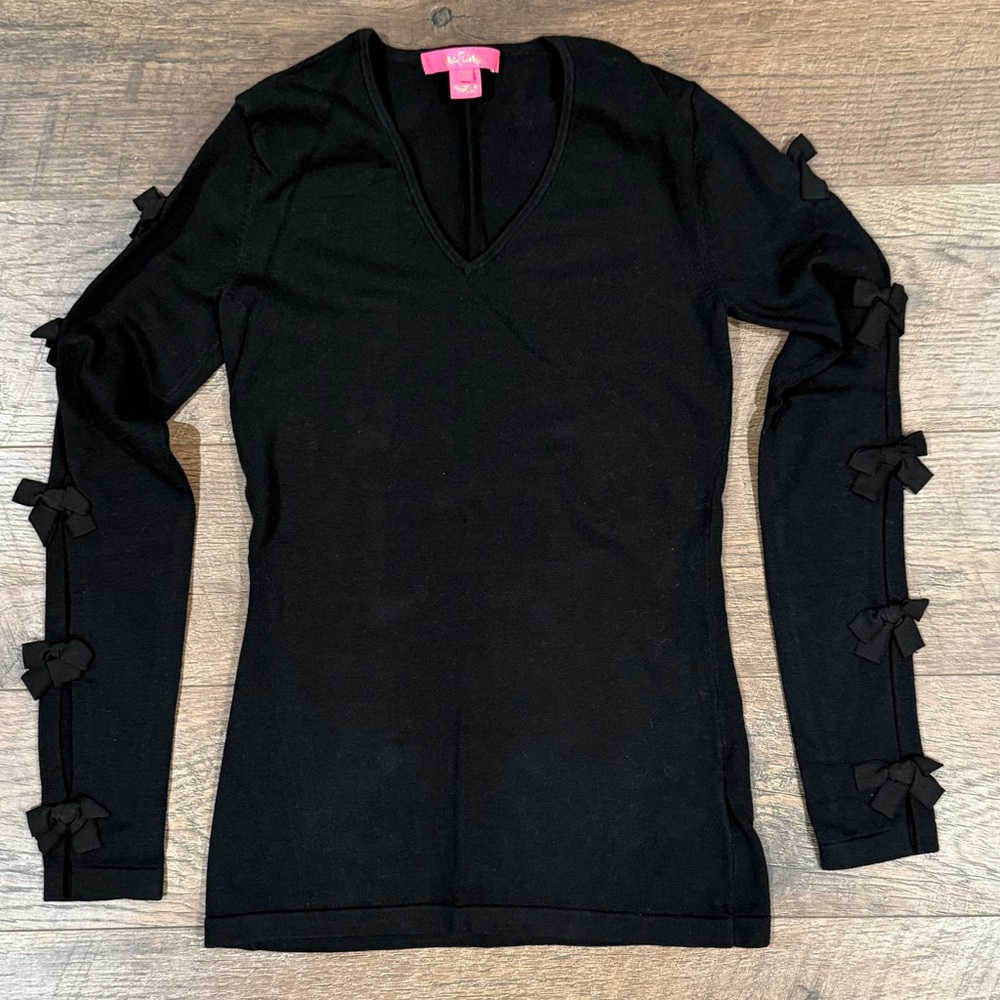 Lilly Pulitzer Edina Crewneck Sweater in Black - Picture 2 of 9